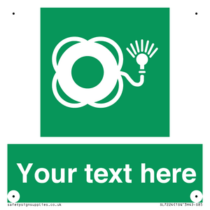 Custom sign safe condition Lifebuoy with light